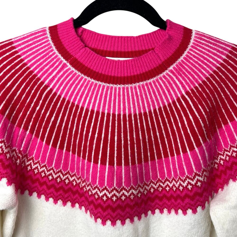 Tuckernuck Hyacinth House Dove Fair Isle Pink Mock Neck Sweater Cottagecore XS - Picture 3 of 10